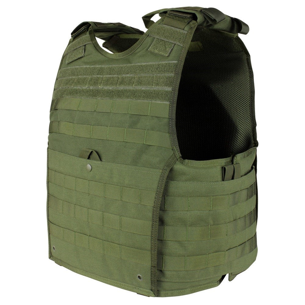 Chaleco Portaplacas Vesta EXO MOLLE gen.II verde, material nylon, vista delantera