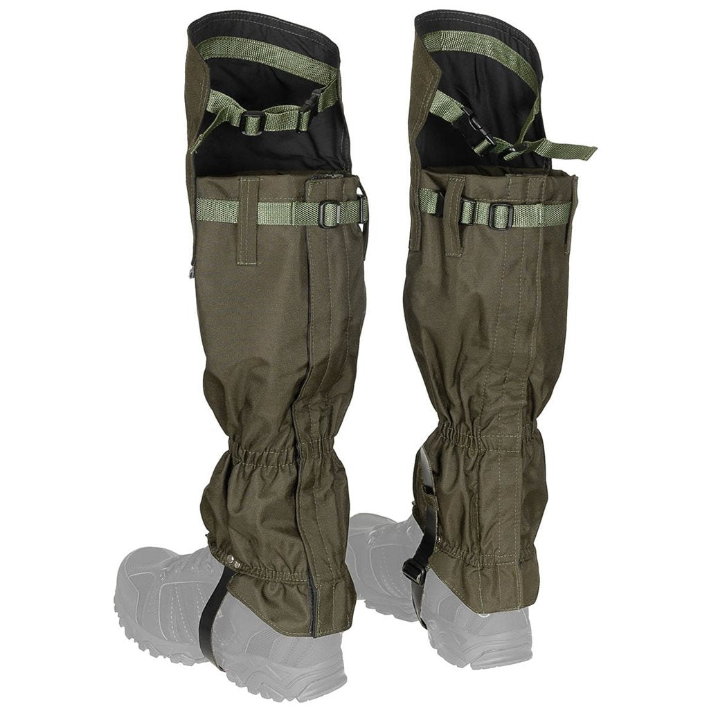 Polainas OVERKNEE verdes hasta la rodilla con cremallera, protegen de humedad y barro