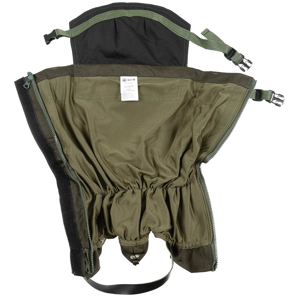 Polainas OVERKNEE verdes hasta la rodilla con cremallera, protegen de humedad y barro