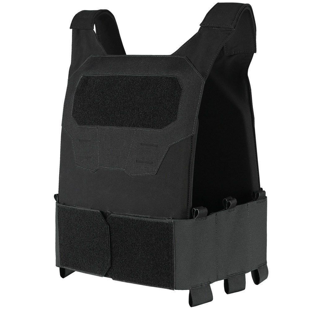 Chaleco portaplacas SPECTER negro, nylon reforzado, compatible con placas y balística blanda