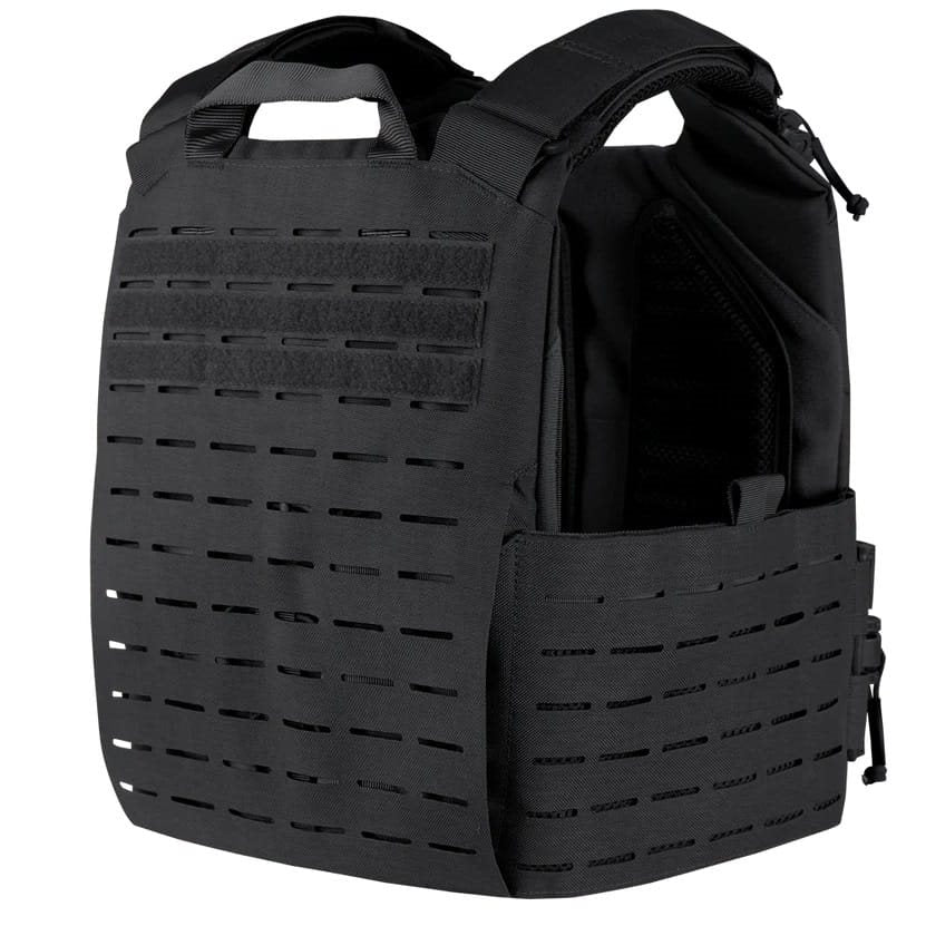Portaplacas VANQUISH RS negro de Condor Outdoor en laminado de nylon con MOLLE/PALS recortado por láser