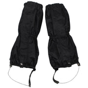 Polainas negras con cremallera para trekking, protección contra barro, nieve y humedad