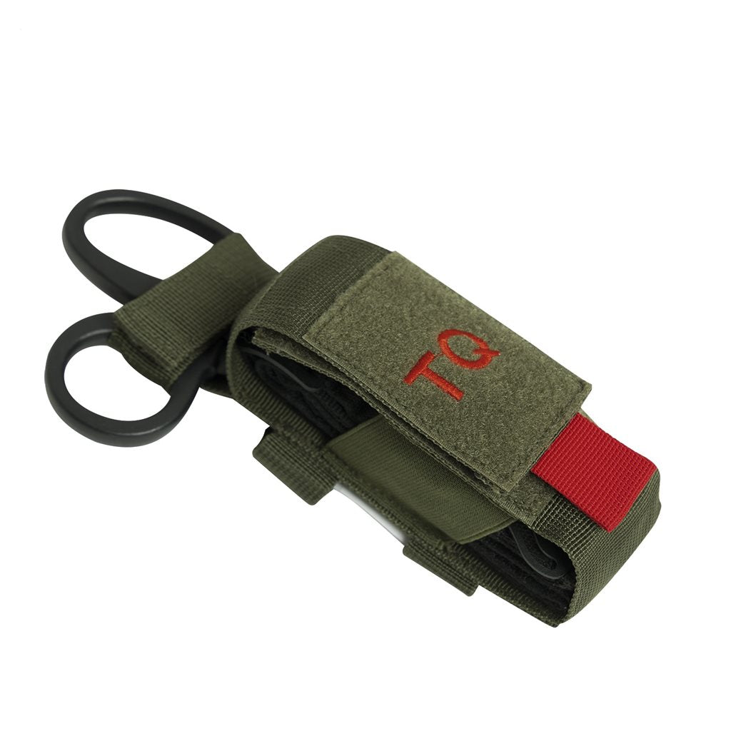 Funda MOLLE TQ verde para torniquete y tijeras