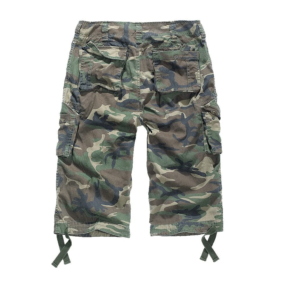 Bermudas 3/4 Urban Legend Woodland en camuflaje, algodón ligero y seis bolsillos
