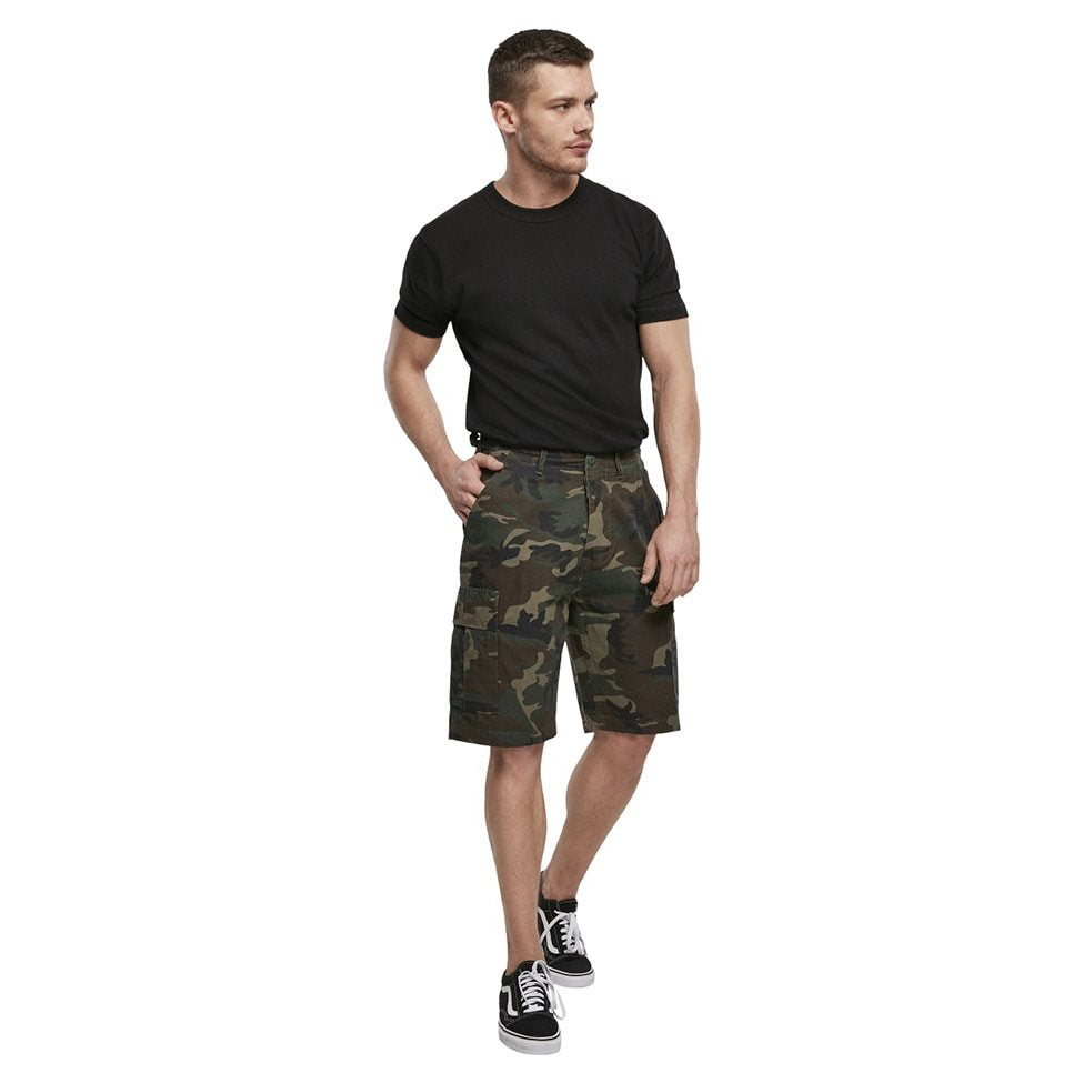 Pantalones cortos US BDU rip-stop WOODLAND en algodón, seis bolsillos y cinturilla ajustable