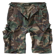Pantalones cortos US BDU rip-stop WOODLAND en algodón, seis bolsillos y cinturilla ajustable
