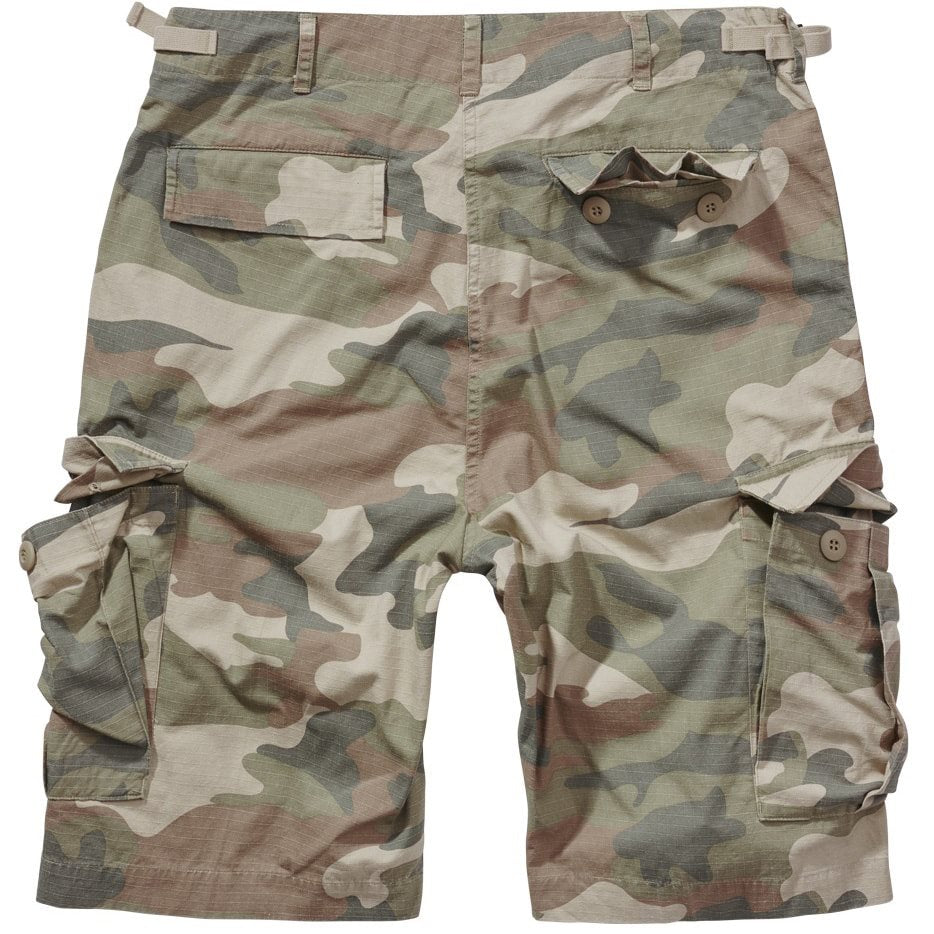 Pantalones cortos US BDU rip-stop en algodón con 6 bolsillos y cintura ajustable