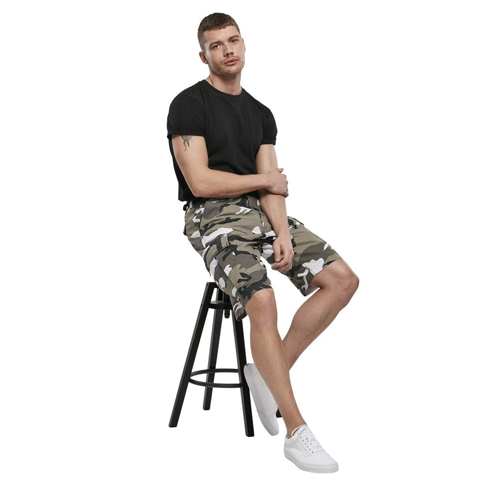 Pantalones cortos BDU URBAN en algodón rip-stop, 6 bolsillos y cintura ajustable