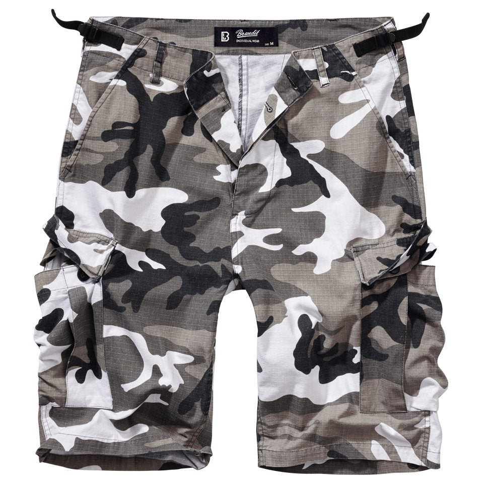 Pantalones cortos BDU URBAN en algodón rip-stop, 6 bolsillos y cintura ajustable