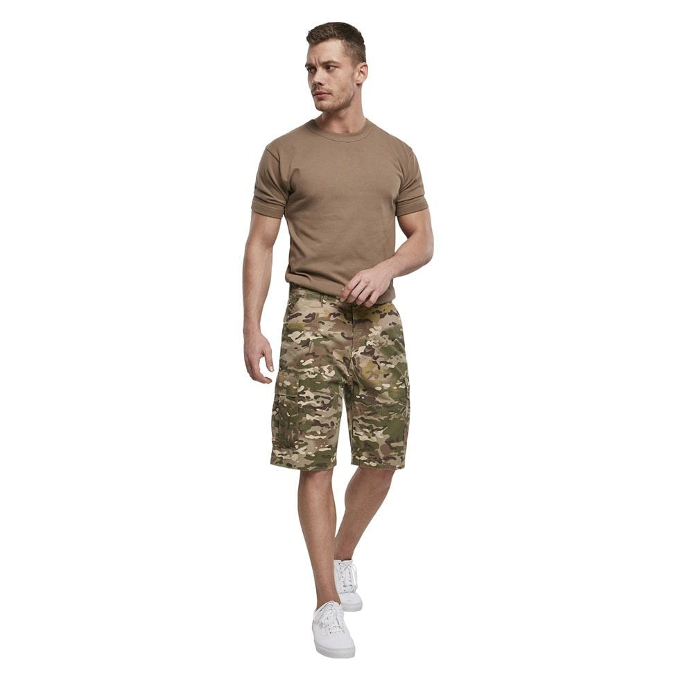 Pantalones cortos BDU rip-stop de algodón con seis bolsillos y cintura ajustable