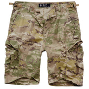 Pantalones cortos BDU rip-stop de algodón con seis bolsillos y cintura ajustable