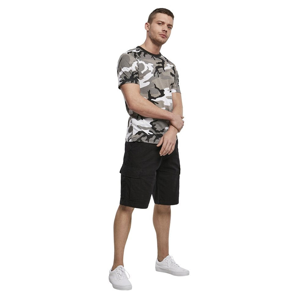 Shorts US BDU rip-stop negros, algodón, seis bolsillos y cintura ajustable