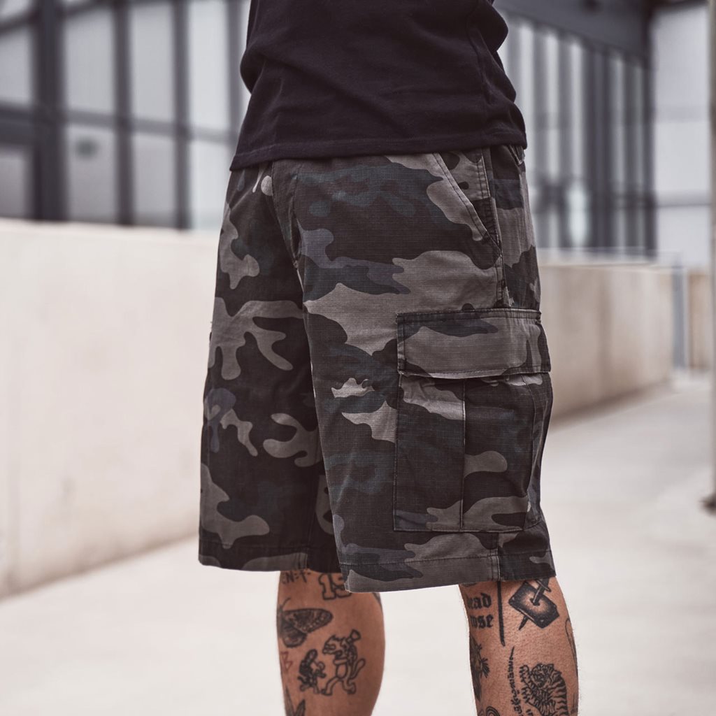 Pantalones cortos US BDU rip-stop en algodón con 6 bolsillos y cierre a botones