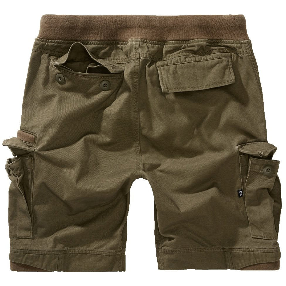 Pantalones cortos PACKHAM VAGE verdes en algodón, cintura elástica con cordón, estilo lavado