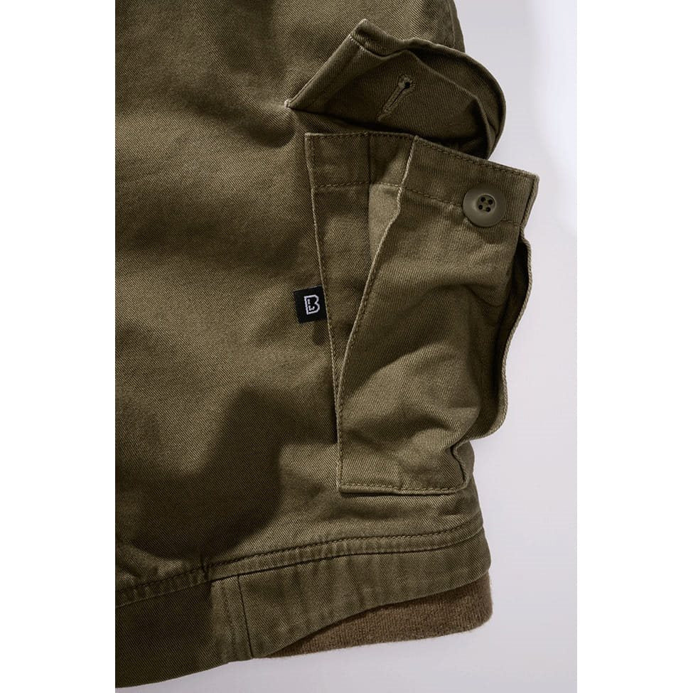 Pantalones cortos PACKHAM VAGE verdes en algodón, cintura elástica con cordón, estilo lavado