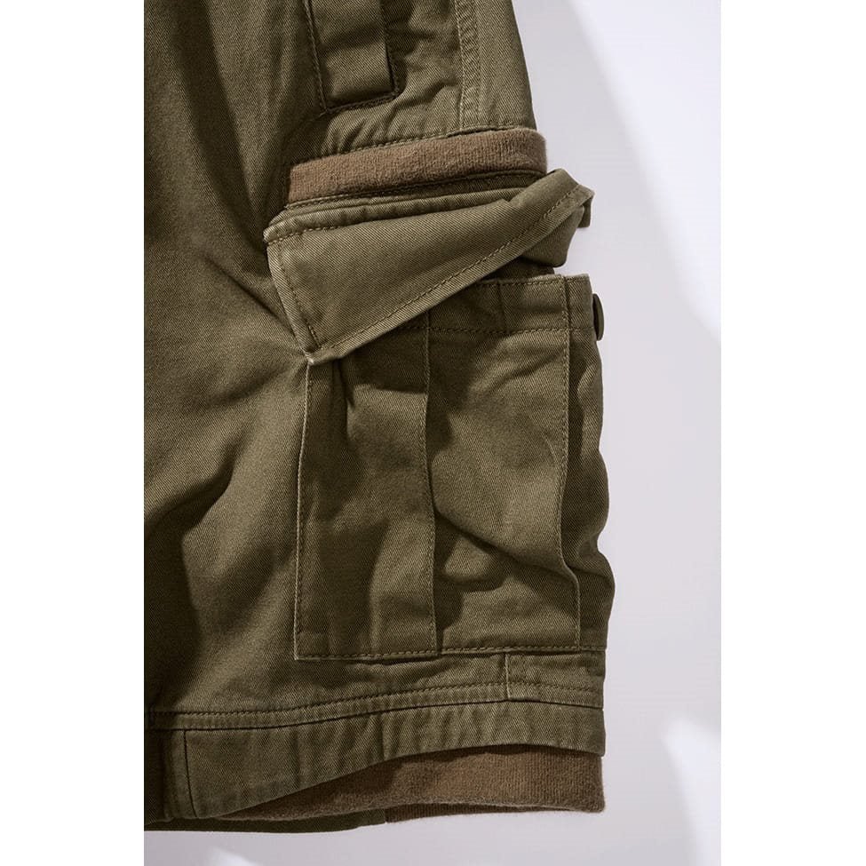 Pantalones cortos PACKHAM VAGE verdes en algodón, cintura elástica con cordón, estilo lavado