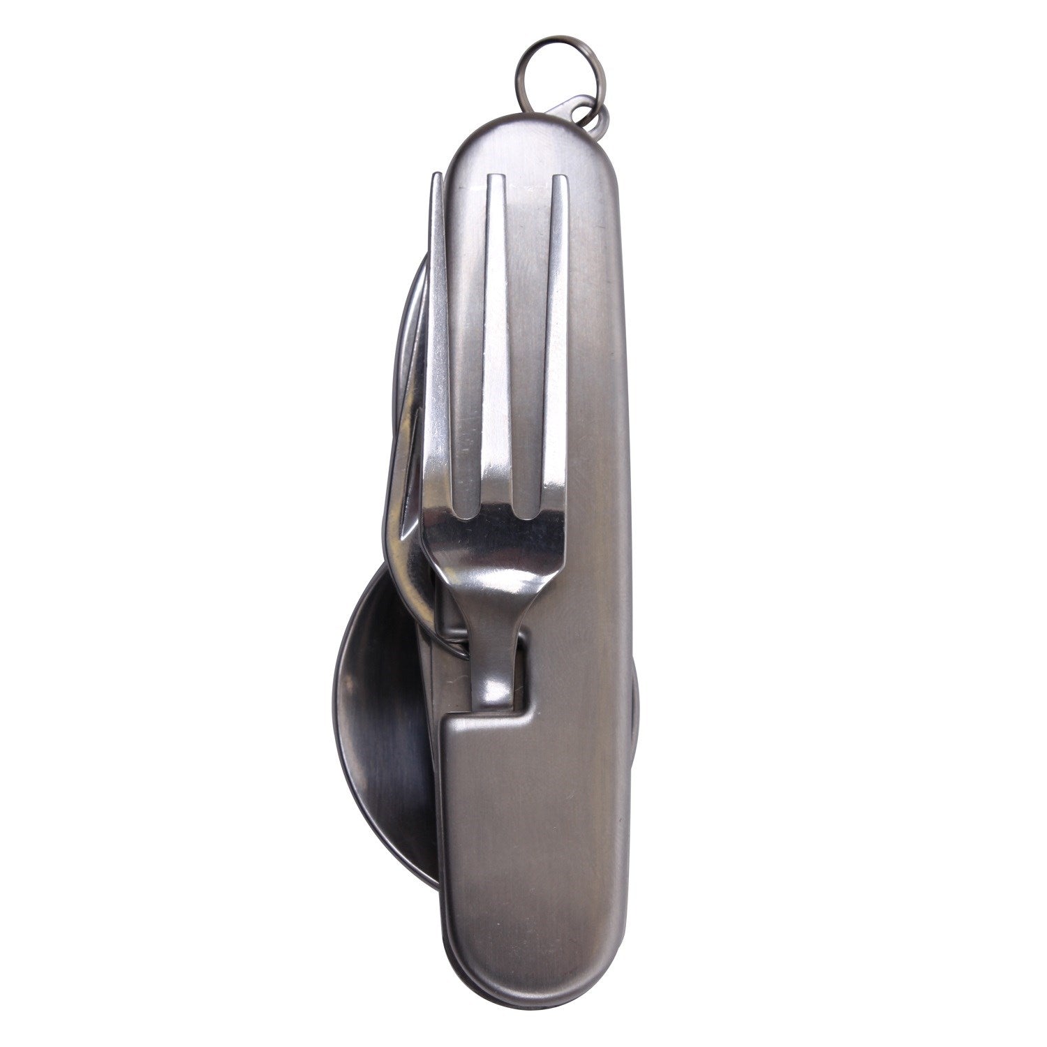 Cubiertos plegables de acero inoxidable con abridor y funda, tamaño aprox. 89 x 32 mm