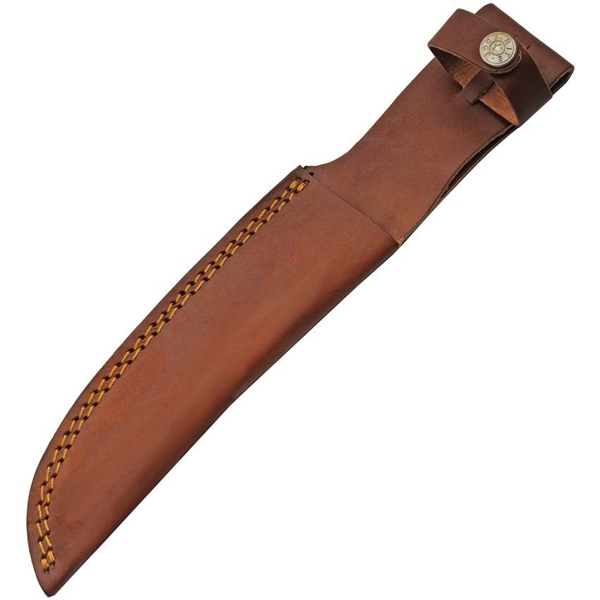 Cuchillo Military Style tipo Bowie con hoja ennegrecida y funda