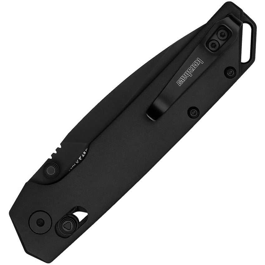 Navaja plegable IRIDIUM DuraLock negra, hoja D2 8,6 cm, mango 6061-T6 de 11,4 cm