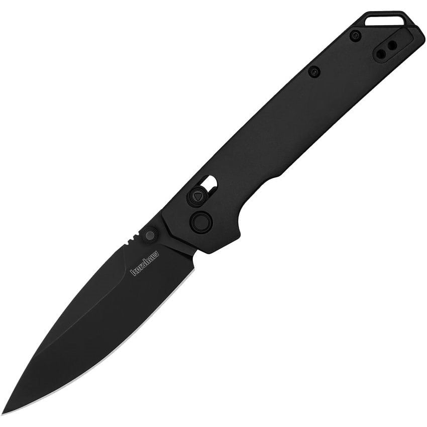 Navaja plegable IRIDIUM DuraLock negra, hoja D2 8,6 cm, mango 6061-T6 de 11,4 cm