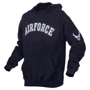Sudadera Air Force con capucha Rothco, forro polar y bordado AIR FORCE con logo USAF en la manga
