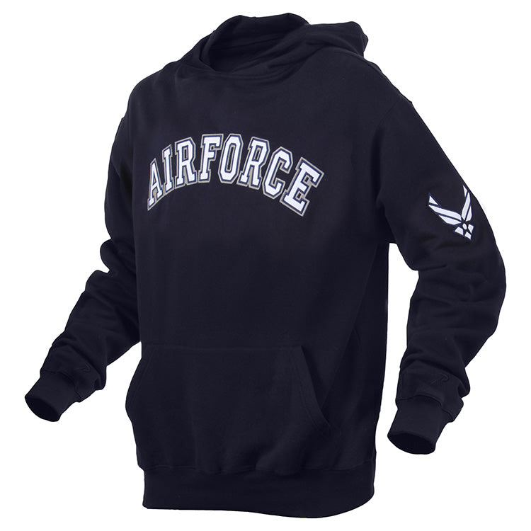 Sudadera Air Force con capucha Rothco, forro polar y bordado AIR FORCE con logo USAF en la manga