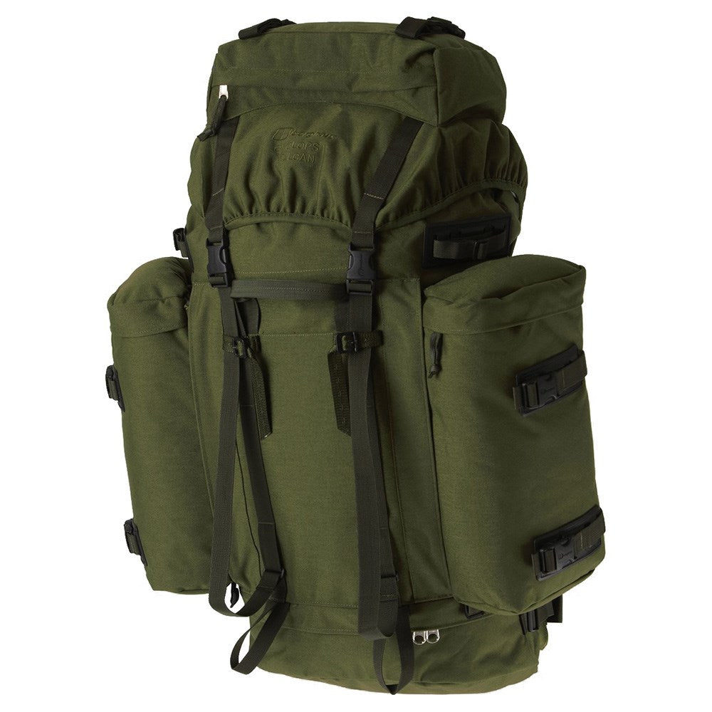 Mochila Berghaus Vulcan 100L verde, diseño militar robusto
