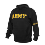 Sudadera negra ARMY con capucha y forro polar, bordado 'ARMY' en pecho y manga izquierda - Rothco