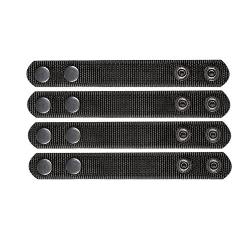 Sujetadores para cinturón 4 uds negro, cierre con broches y superficie con velcro