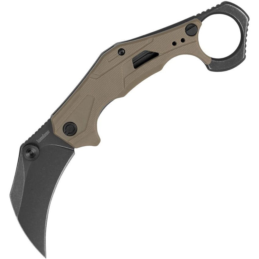 Cuchillo karambit OUTLIER, hoja Hawkbill 8Cr13MoV con acabado BlackWash y empuñadura GFN