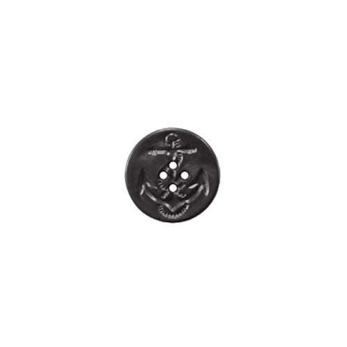 Botón plástico US NAVY con ancla para peacoat, negro, diámetro 3 cm