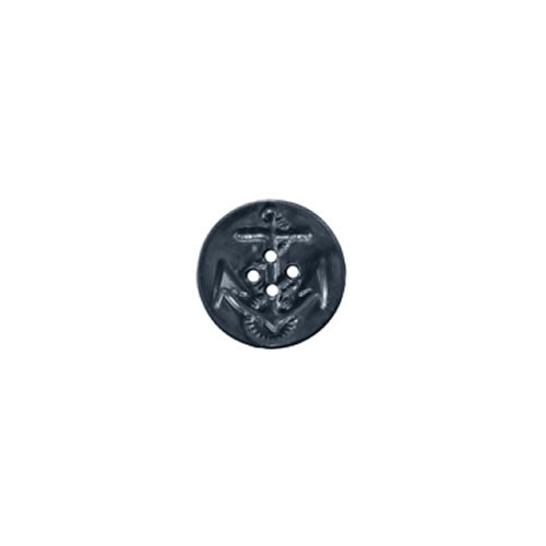 Botón plástico US NAVY con ancla para peacoat, negro, diámetro 3 cm