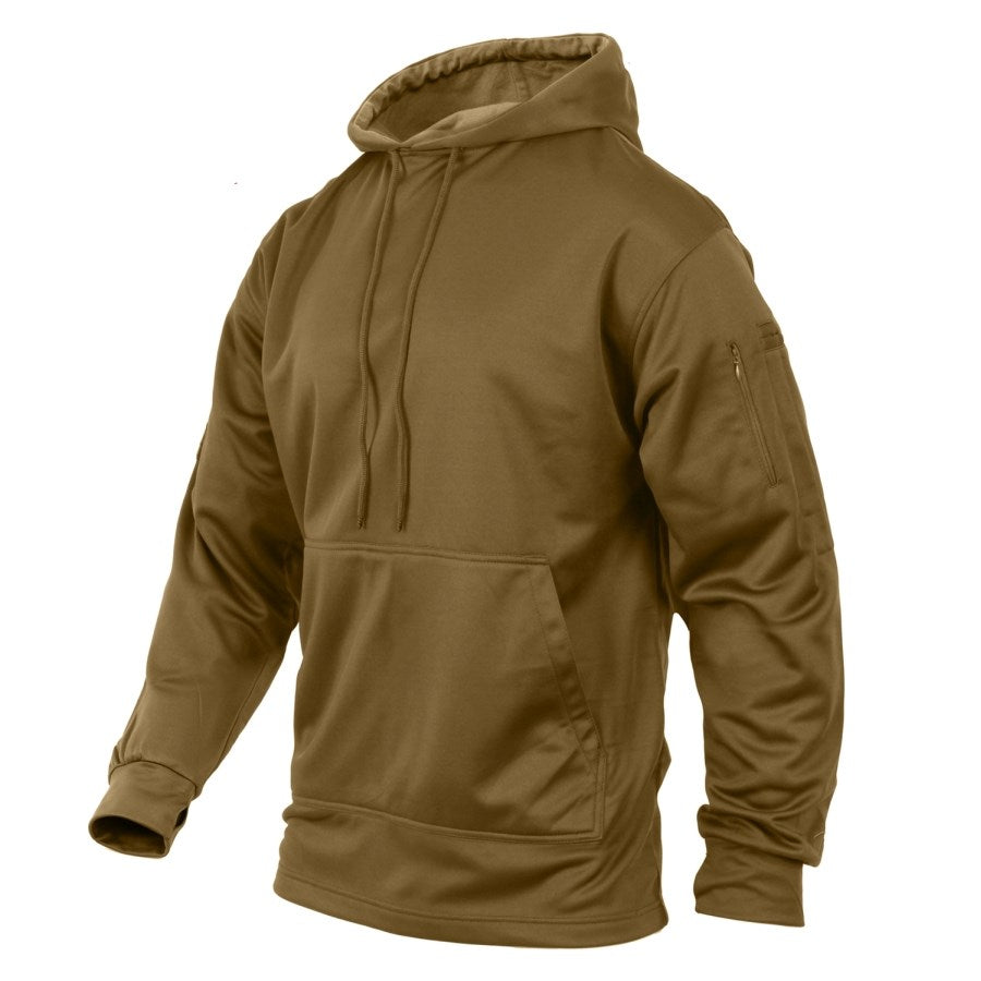 Sudadera CONCEALED CARRY con capucha y bolsillos en manga, 100% poliéster