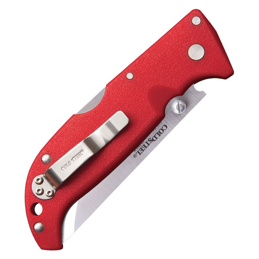 Cuchillo plegable FINN WOLF rojo, hoja de acero japonés AUS 8A y mango Griv-Ex