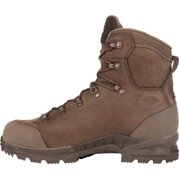 Botas tacticas BREACHER N GTX MID color dark brown, nubuk y Cordura, caña media, certificadas como calzado de trabajo