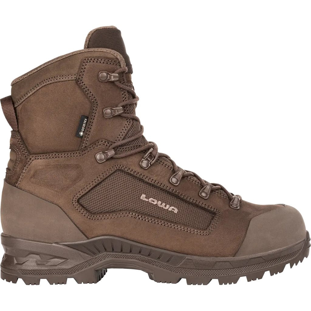 Botas tacticas BREACHER N GTX MID color dark brown, nubuk y Cordura, caña media, certificadas como calzado de trabajo