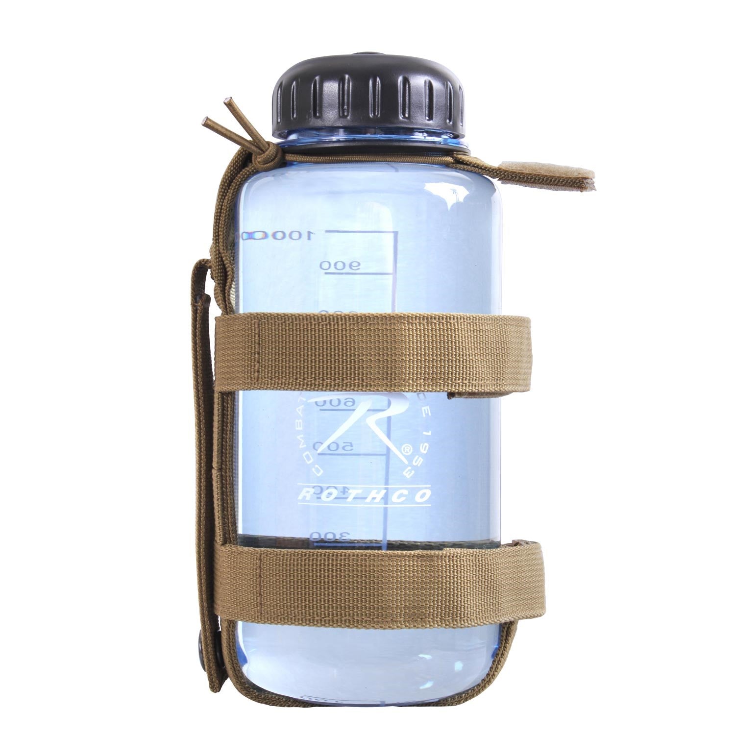 Funda MOLLE para botella negra, soporte visible en la imagen