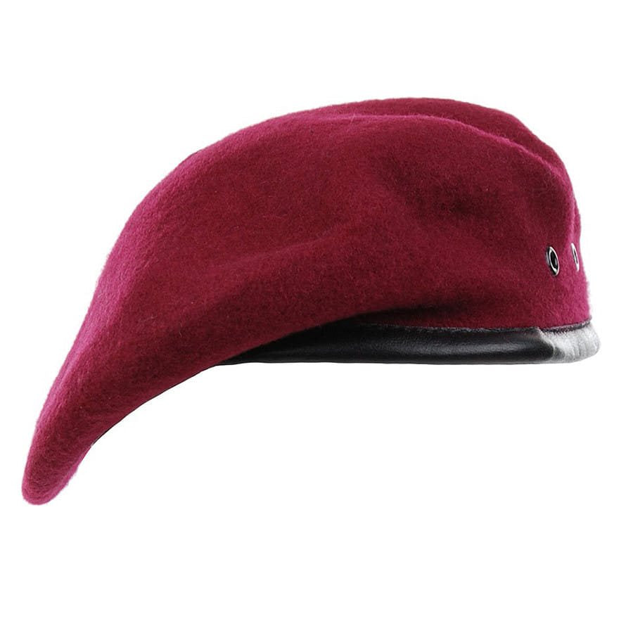 Boina paracaidista color vino de lana (baret)