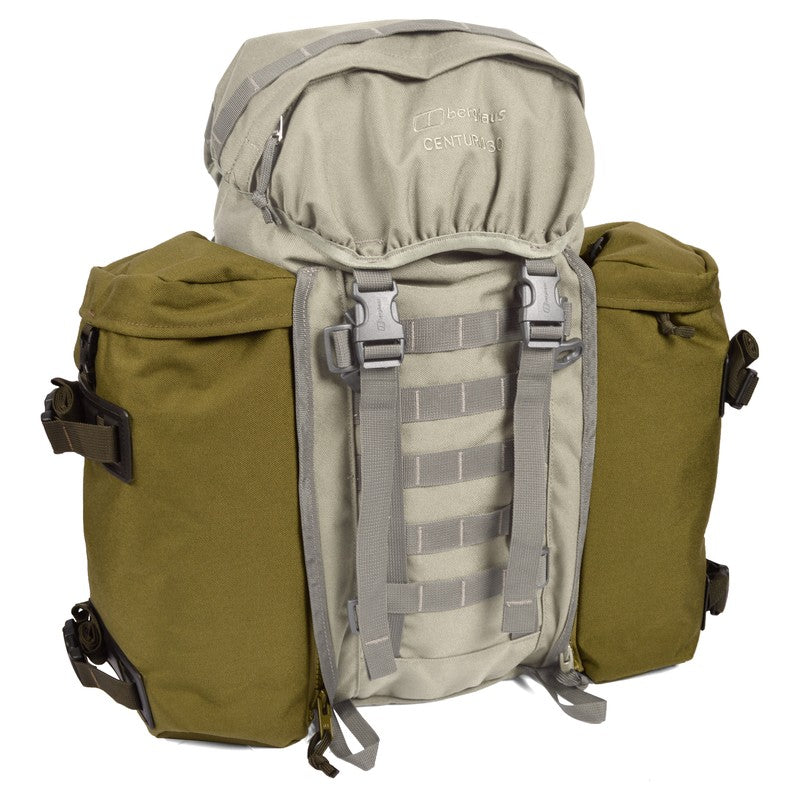 Bolsillos laterales Berghaus MMPS 30L (2x15L) verdes, acoplables a mochilas Centurio y Crusader