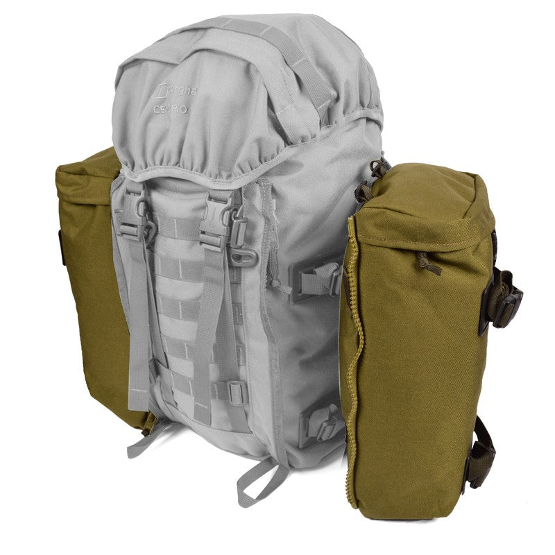 Bolsillos laterales Berghaus MMPS 30L (2x15L) verdes, acoplables a mochilas Centurio y Crusader