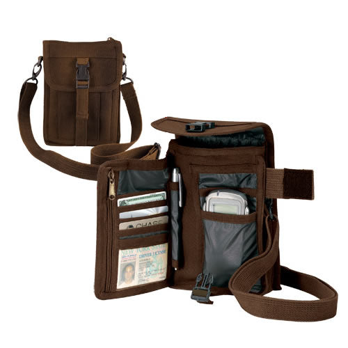 Bolso bandolera VENTURER de lona con múltiples bolsillos y correa desmontable
