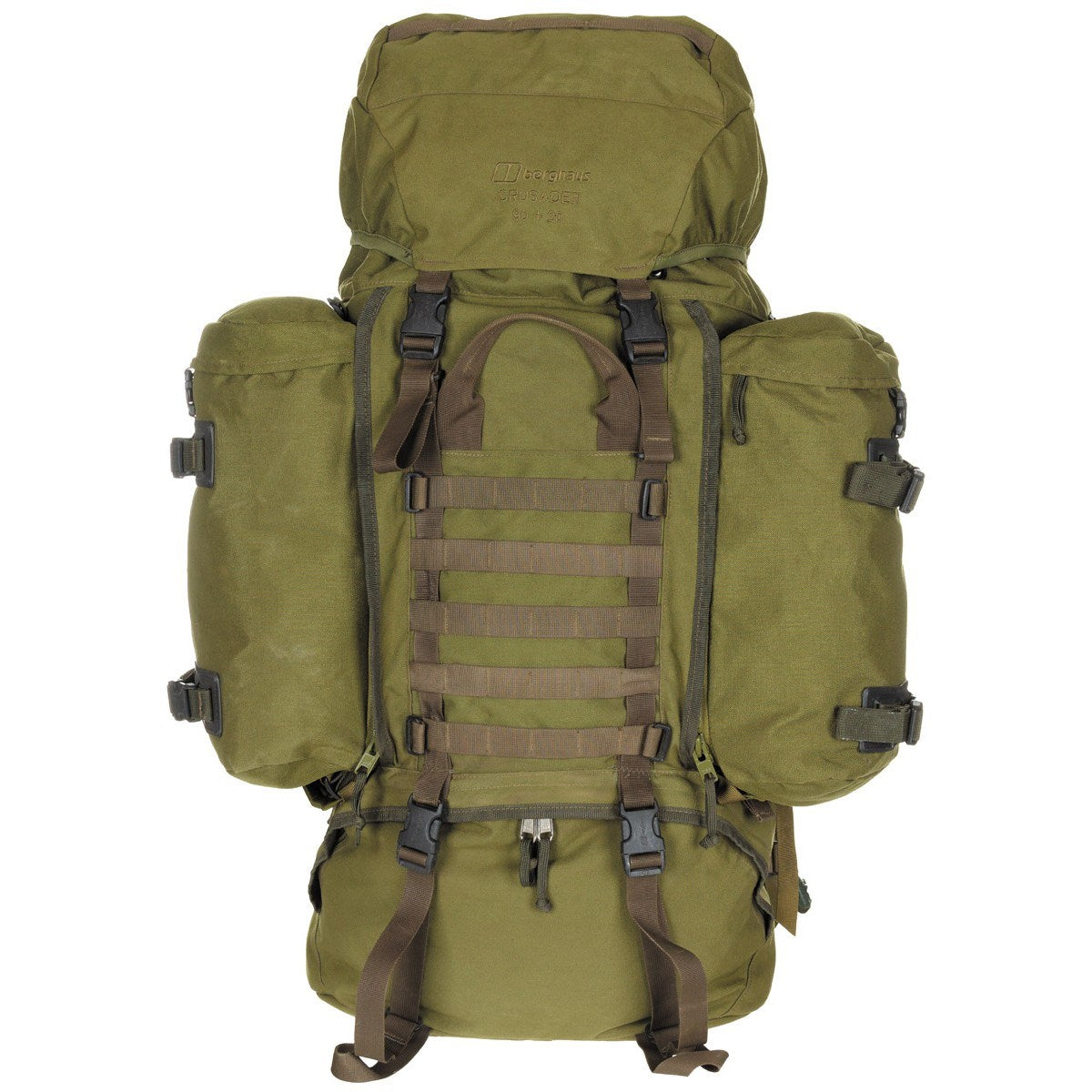 Mochila Berghaus Crusader 90+20L verde usada - vista general