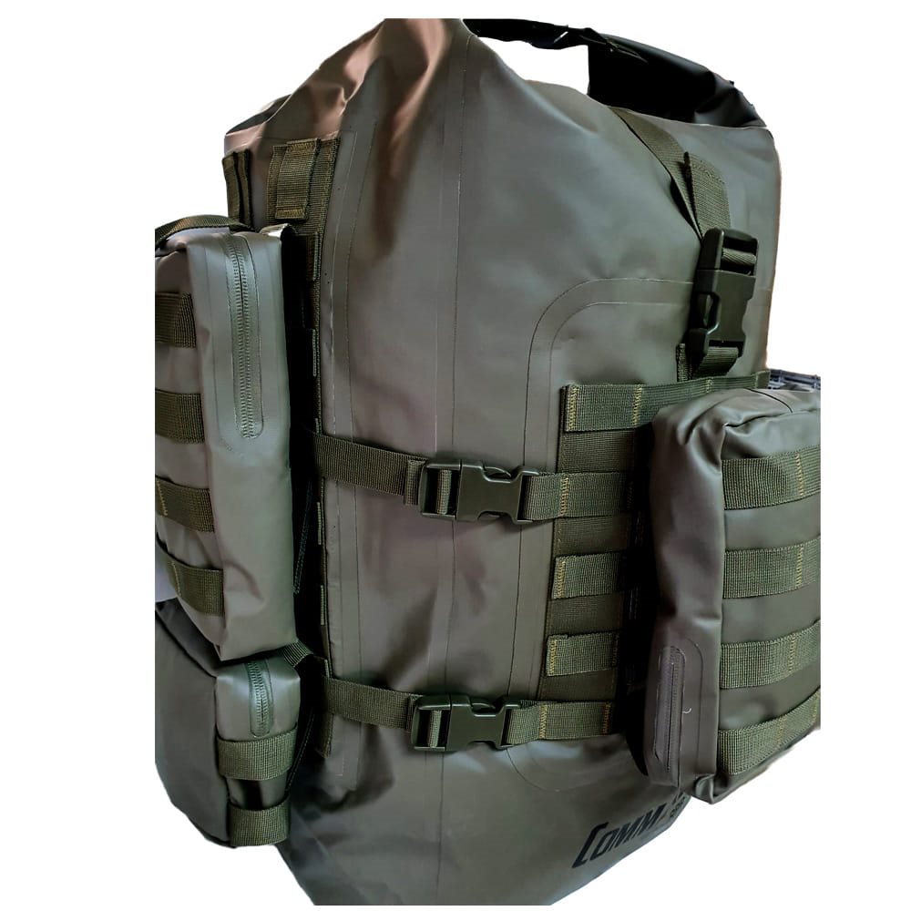 Mochila ARMY-X-TREME 70 l impermeable verde con bolsillos MOLLE/PALS