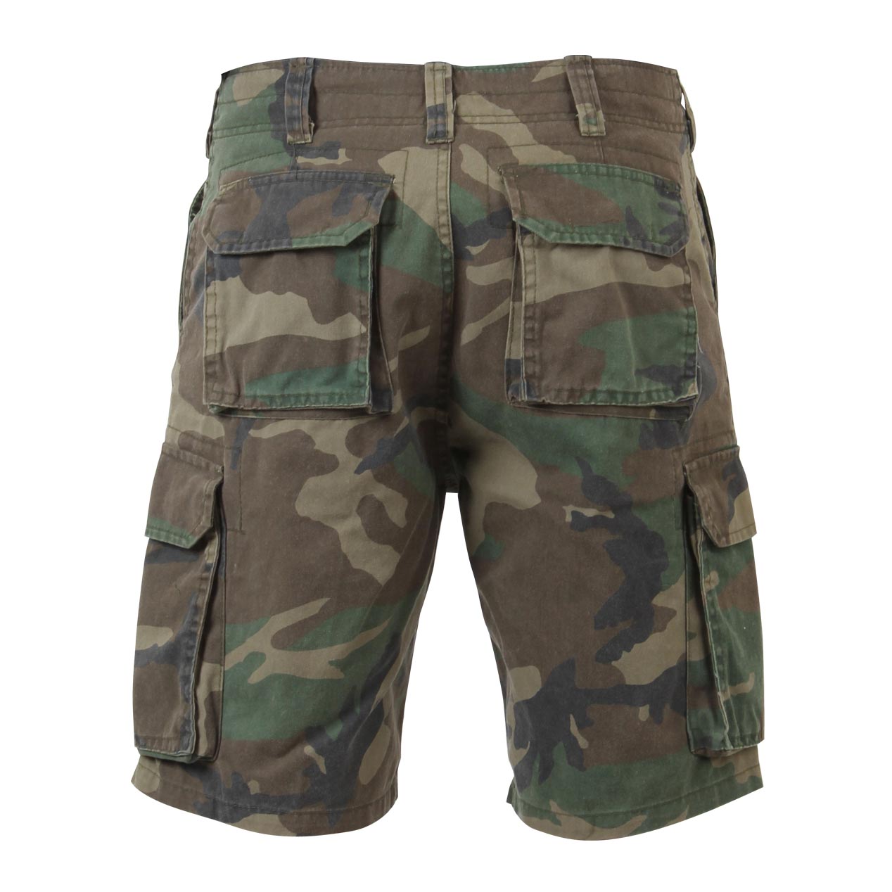 Pantalones cortos Paratrooper Woodland Rothco en camuflaje, estilo ACU, tela resistente