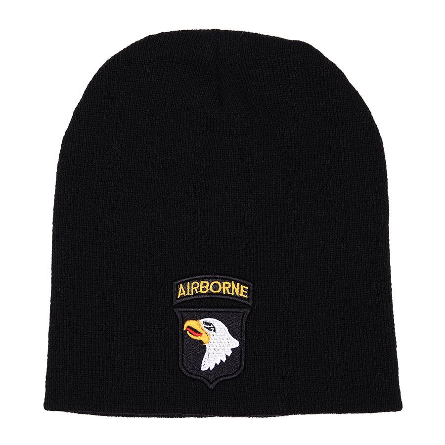 Gorro 101st Airborne tejido negro con parche, 100% acrílico