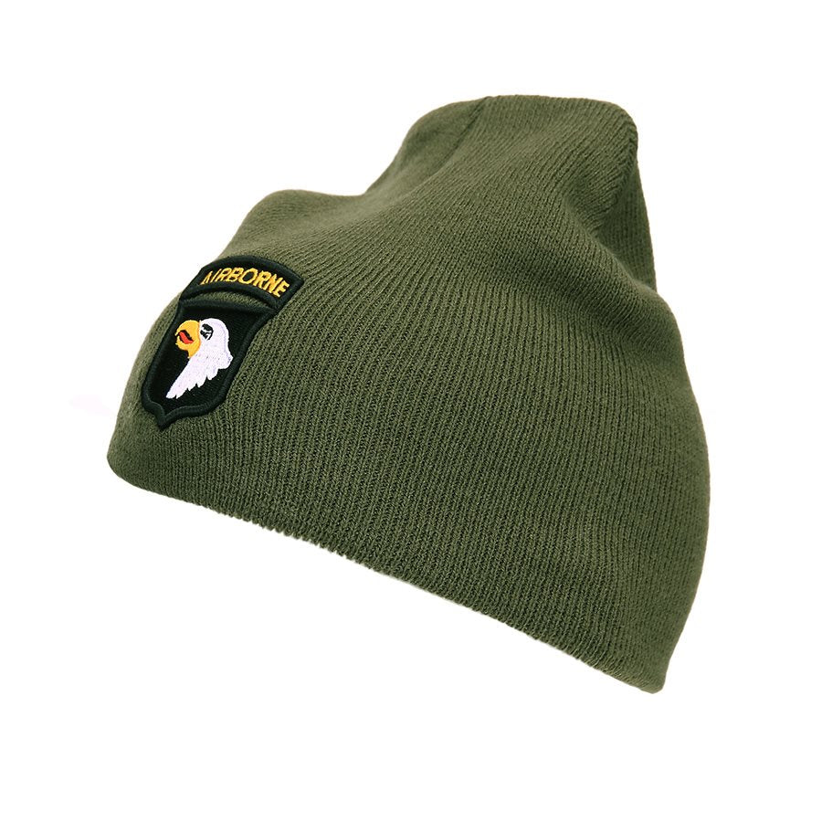 Gorro 101st Airborne tejido gris oscuro con parche de la 101st Airborne