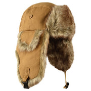 Gorro ruso Beranice ANTARTICA Canvas Coyote con forro de piel sintética y superficie de algodón