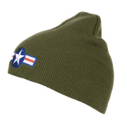 Gorro beanie WWII Air Force verde tejido con bordado US Air Force, 100% acrílico