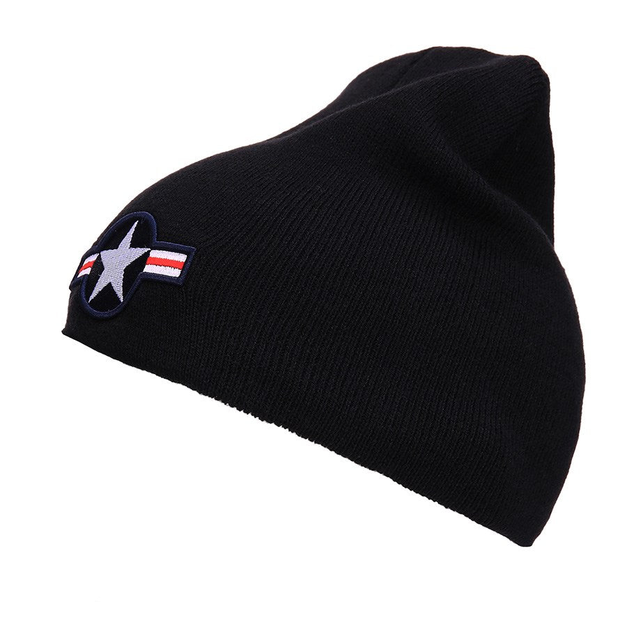 Gorro beanie WWII Air Force verde tejido con bordado US Air Force, 100% acrílico