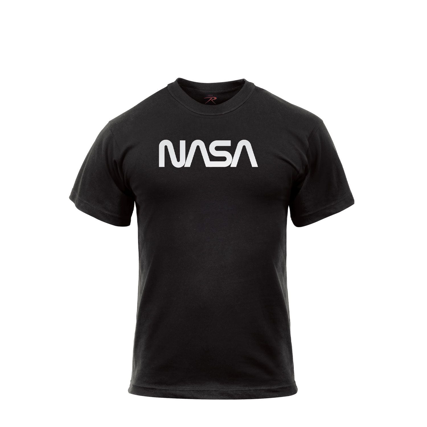 Camiseta negra NASA Rothco manga corta con logo frontal